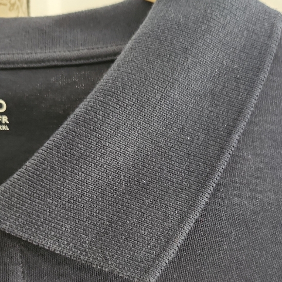 LAND'S END Navy Polo Long Sleeve Shirt - Picture 6 of 7